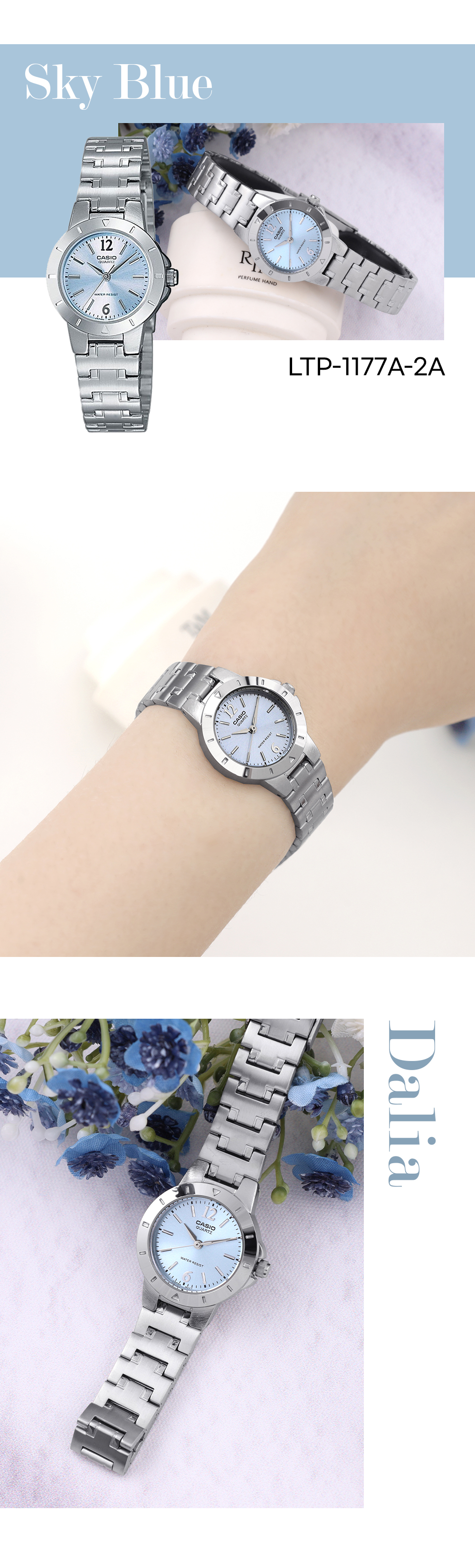 카시오 여성용 원형프레임 데일리 메탈시계 LTP-1177A LTP-1177A-4A1 상세 이미지 4